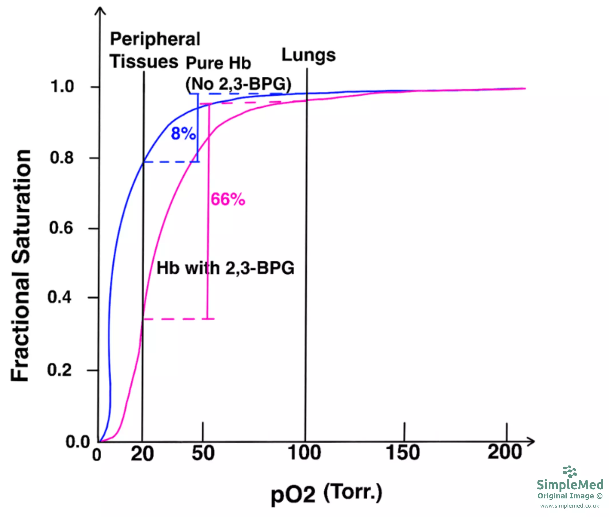 Haemoglobin and 2,3-BPG Oxygen Disassociation Curve SimpleMed